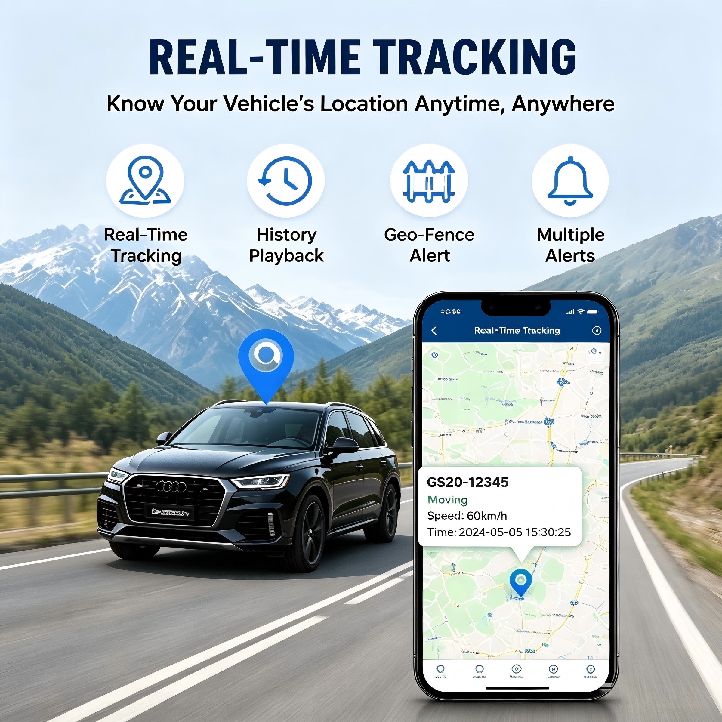Tracker GPS 4G pour camion de moto Van temps réel de suivi de véhicule anti-vol fil coupé