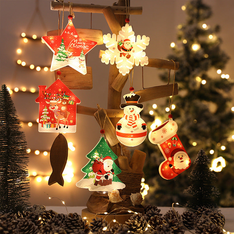 Décoration de Noël Pendentif lumière de nuit bar boutique fenêtre Holiday Tree dress-up fournitures Sc