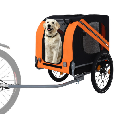 Grande remorque à vélo pliante pour chiens 120LB Capacité Transporteur d'animaux de compagnie tout-terrain