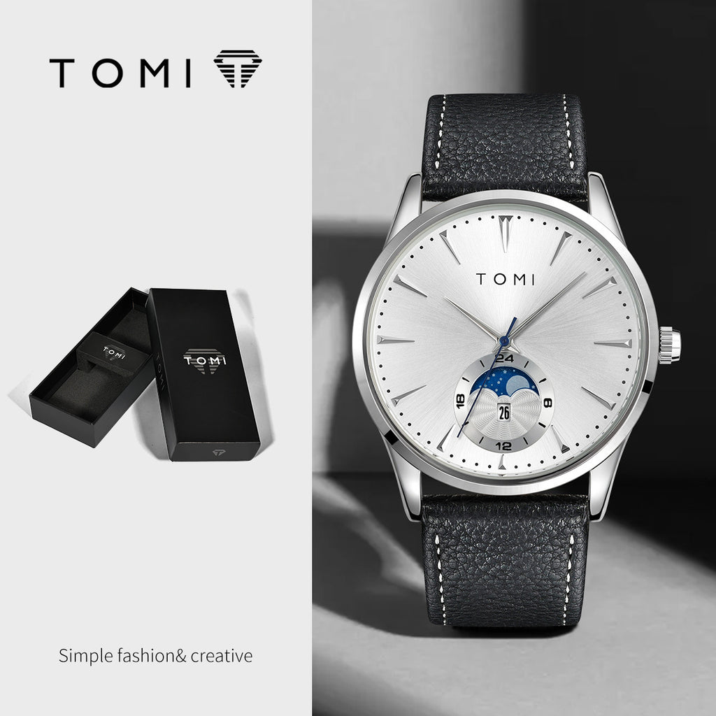 Montre ronde tendance de style coréen pour les hommes et les femmes