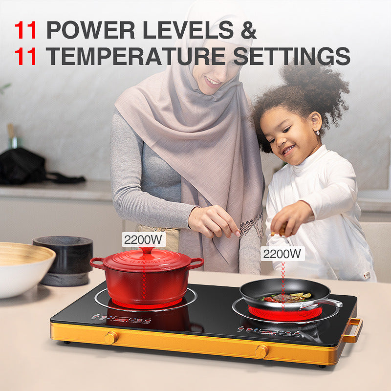 Electric ceramic double-oven cooker