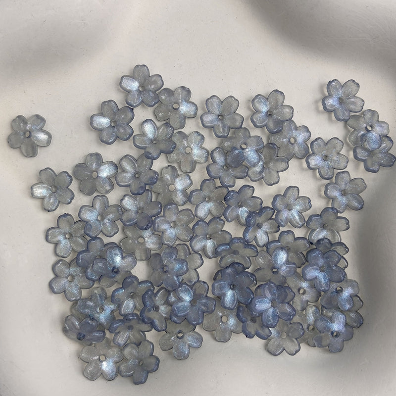 11mm Perles de fleur en acrylique 5-Petal Glitter