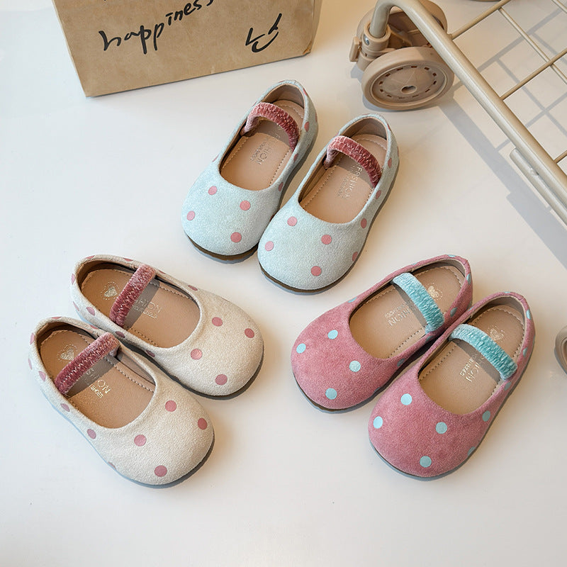 Rond Toe Petit Court Chaussures Chaussures Filles Soft Bottom Femme Trésor Dopamine Polka Dot