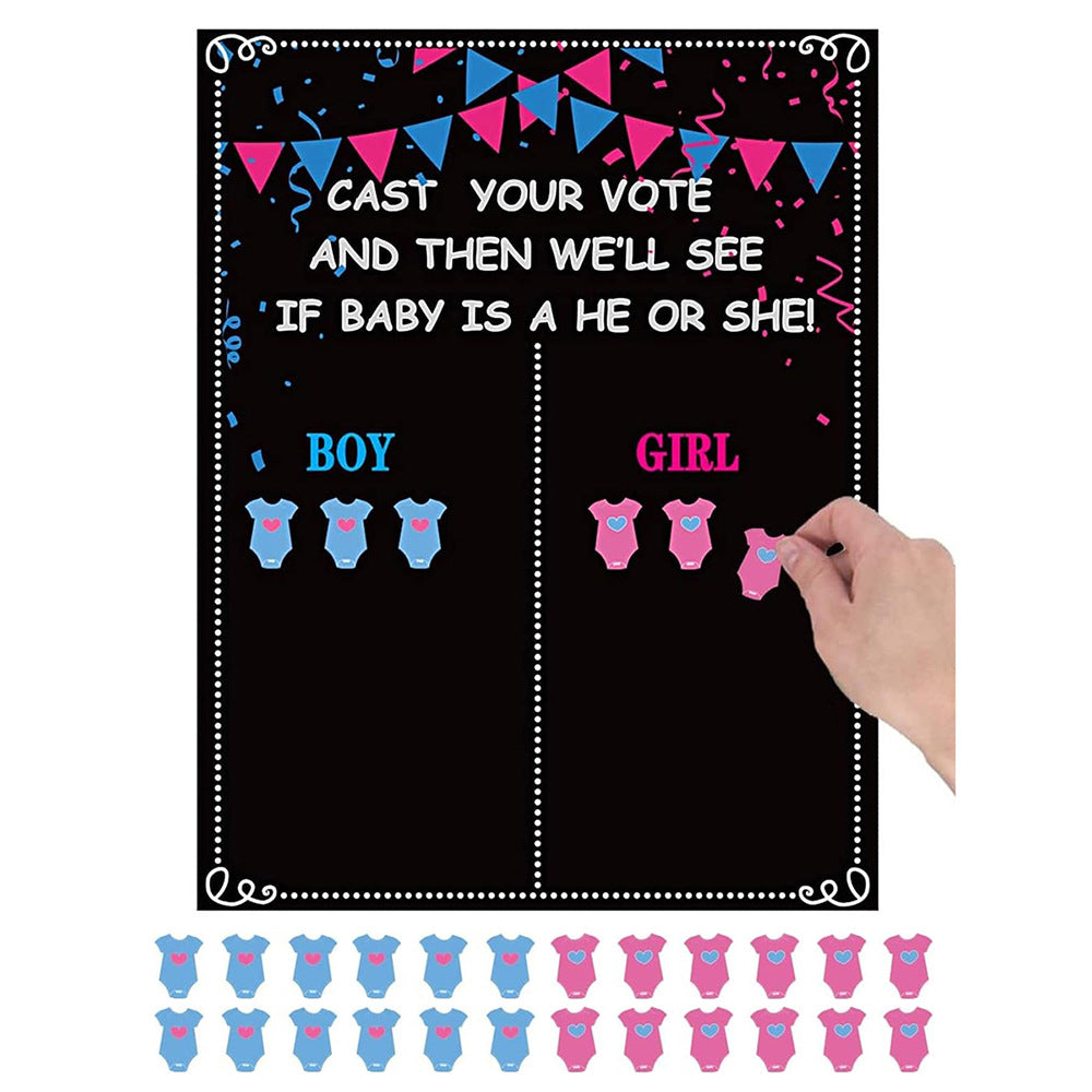 Bébé Sexe Reveal Vote garçon ou fille affiche panneau Sticker