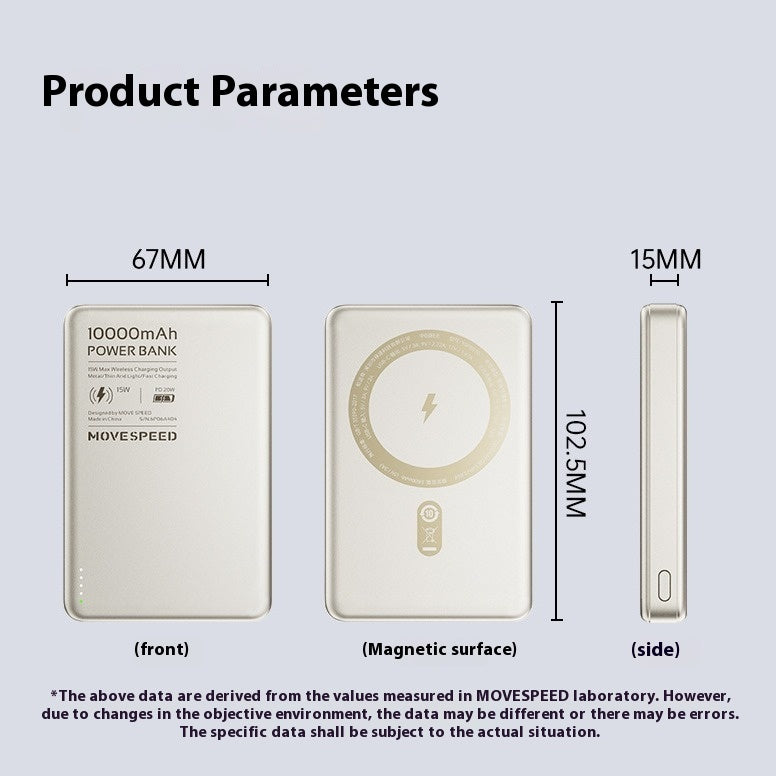 Téléphone portable magnétique transparent ultra-mince 15W Portable Wireless Power Bank
