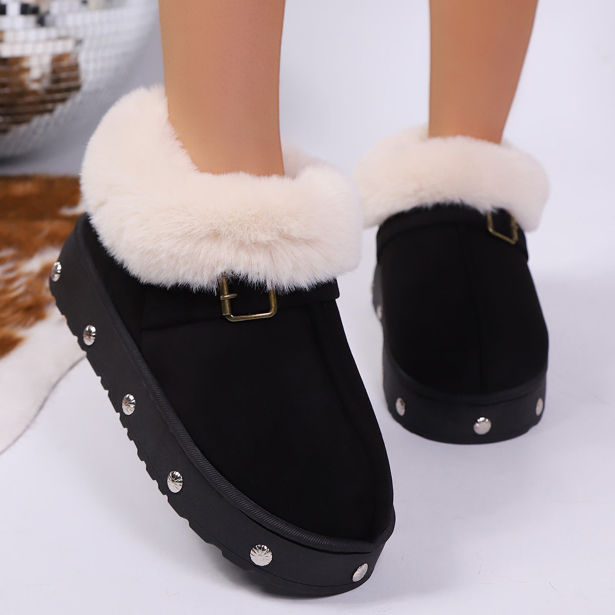Bottes de neige Arrivée Chaussure de coton clouté Chaussure d'usure extérieure chaude