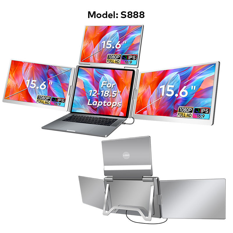Affichage triple écran portable Connectez trois écrans avec un seul câble Ordinateur portable secondaire