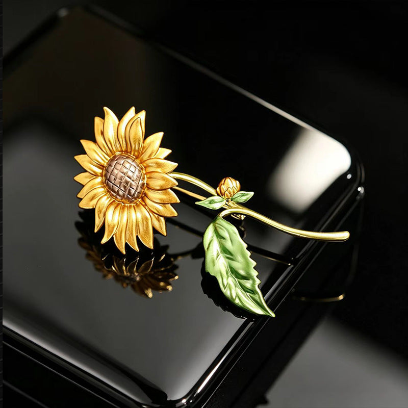 Tournesol Corsage Brooch Exquise Niche-Design Pin Accessory