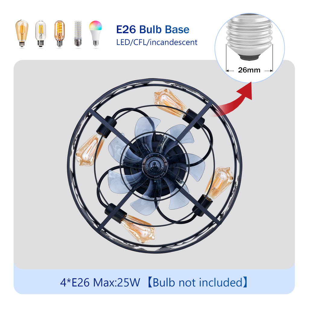 Éventails de plafond 20en Caged avec télécommande