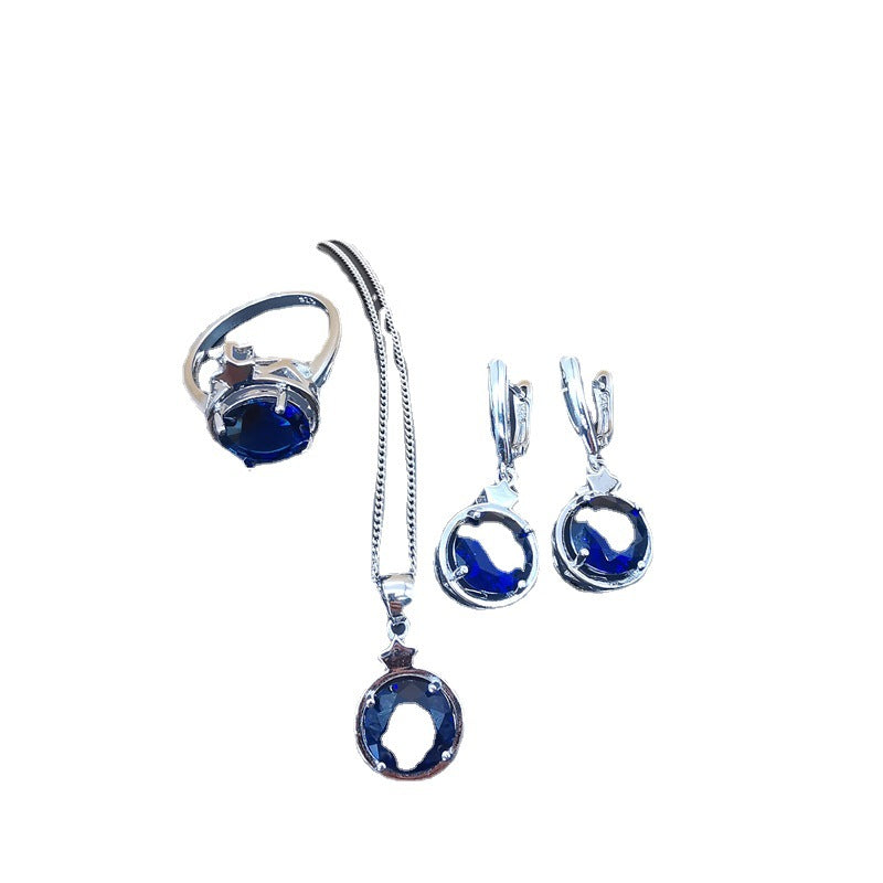 Étoile à quatre pièces et formes rondes européennes Et Tanzanite de style américain