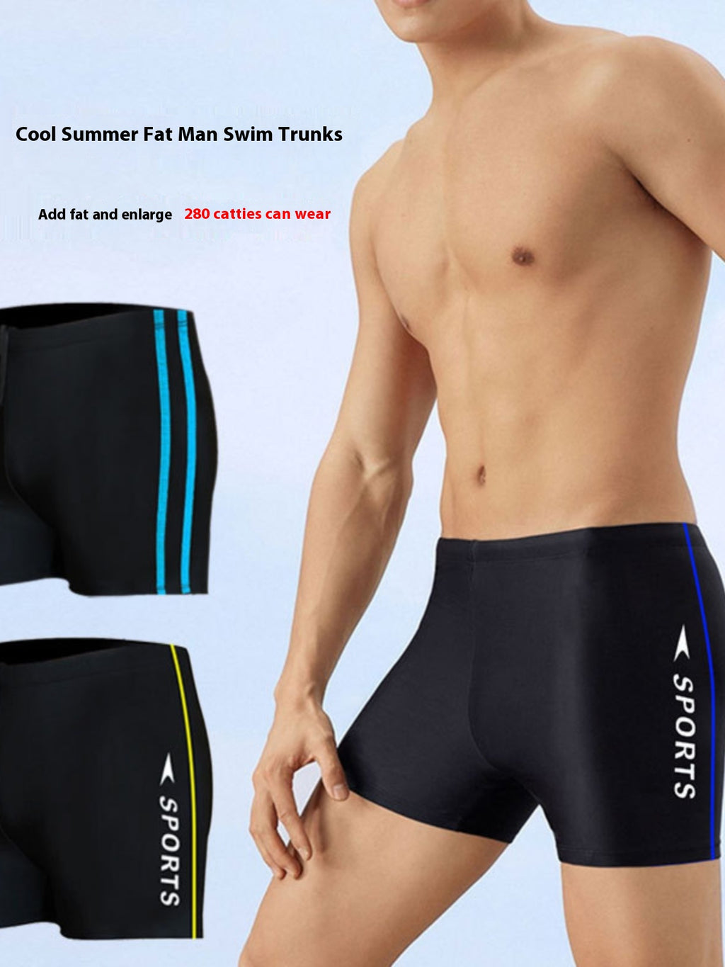 Boxers anti-embarrassment maillot de bain Plus Taille Ressort Natation Trunks