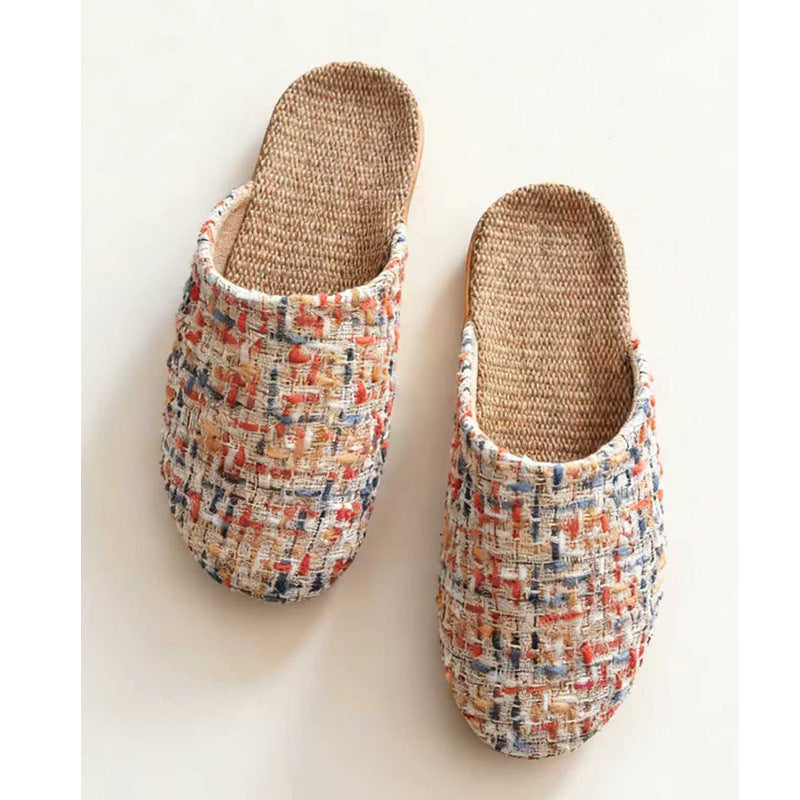 Pantoufles sans glissade Linge de coton souple