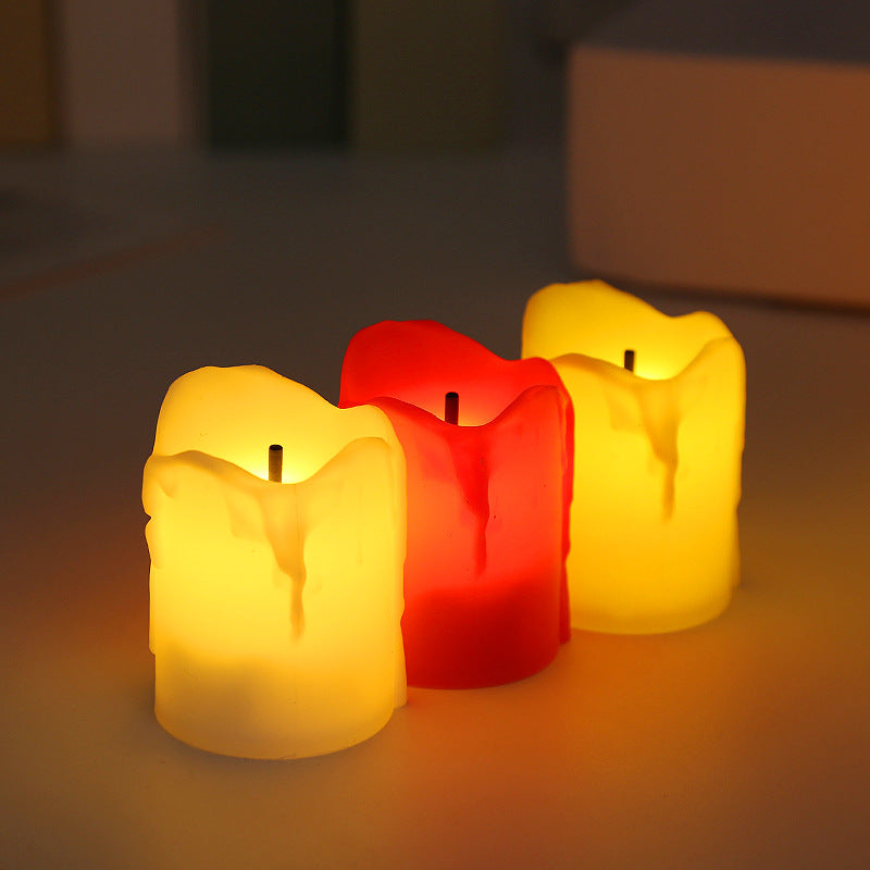 Décorations de Noël Simulation Larmes LED Bougie électronique Bureau Ornam lumineux