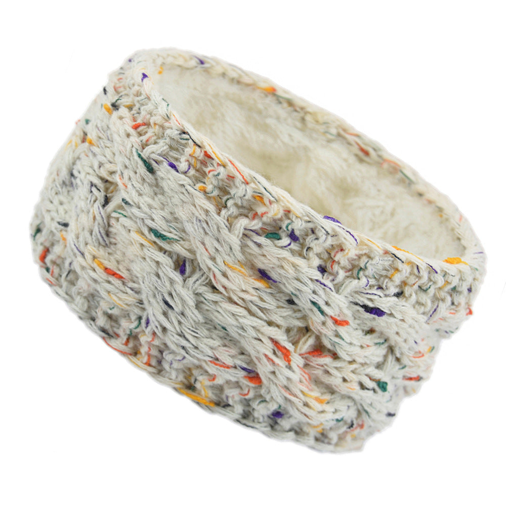 Bande de cheveux tricotées européenne et américaine plus Velvet Laine Couleur Dot Fil Bandeau Variegate