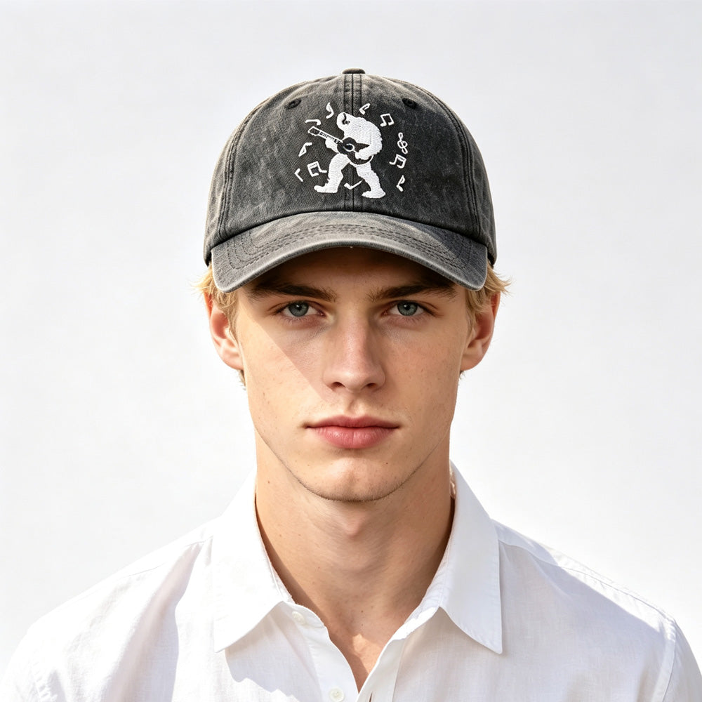 2pcs Guitar Black Casquette de baseball pour femmes Hommes