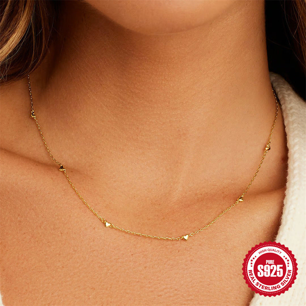 S925 Collier de choker en argent sterling pour femmes