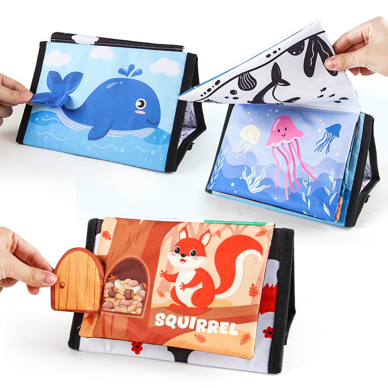 Baby Cloth Book Animal Tail Jouets d'éducation précoce