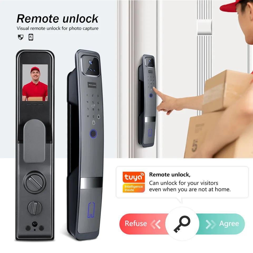 Reconnaissance du visage Empreinte antivol Mot de passe Smart Door Lock