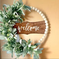 1 perle en bois fabriquée à la main – couronne de printemps Boho-Farmhouse avec fleurs artificielles Et