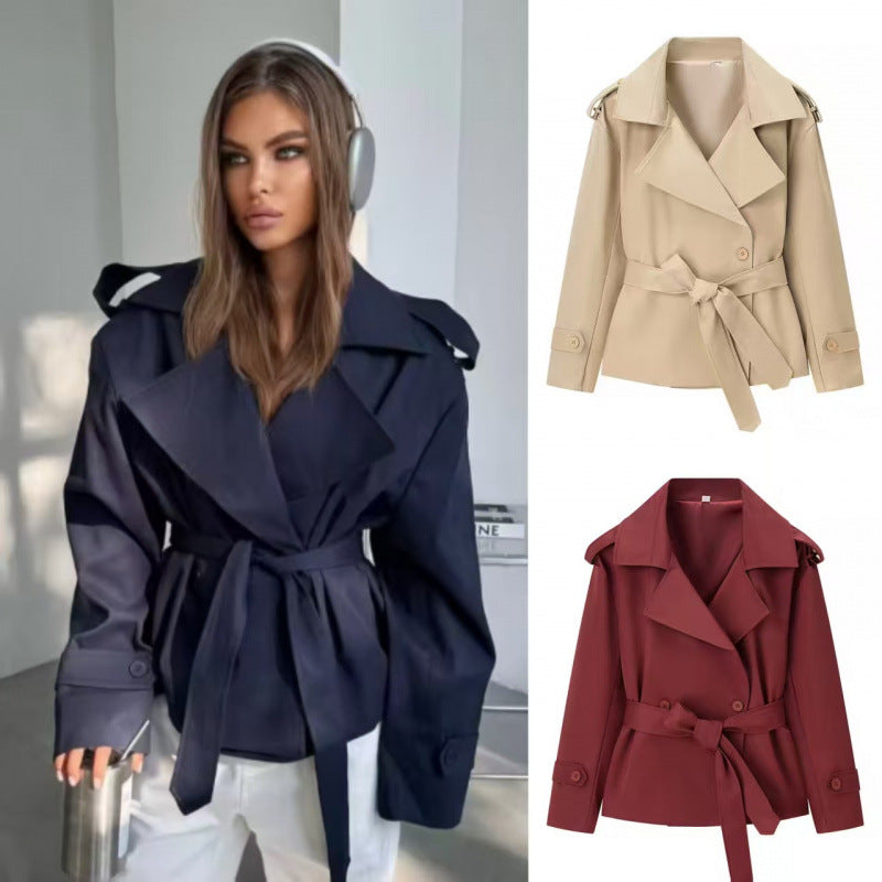 Za Aliexpress vente chaude de style européen et américain femmes de couleur solide ceinture courte Jac