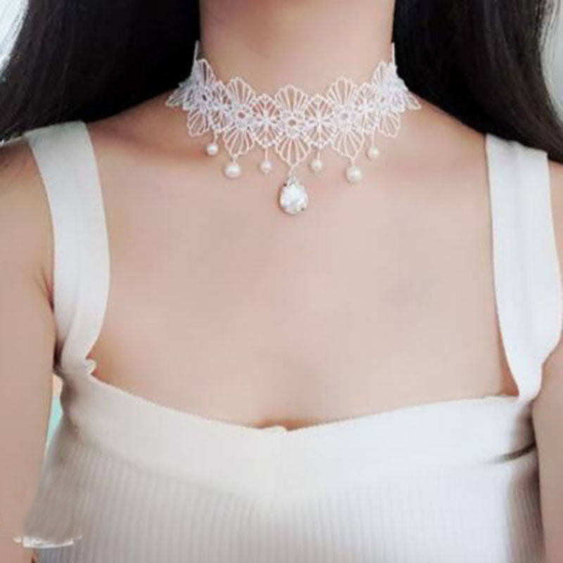 Chaîne personnalisée de collier en dentelle cristal multicouche