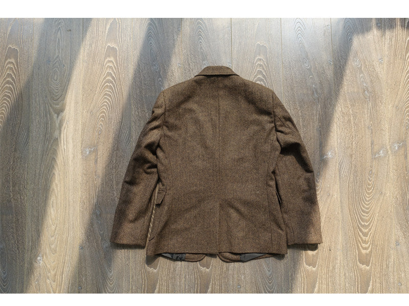 Style américain Vintage Herringbone Tweed lourd poids veste de travail en laine
