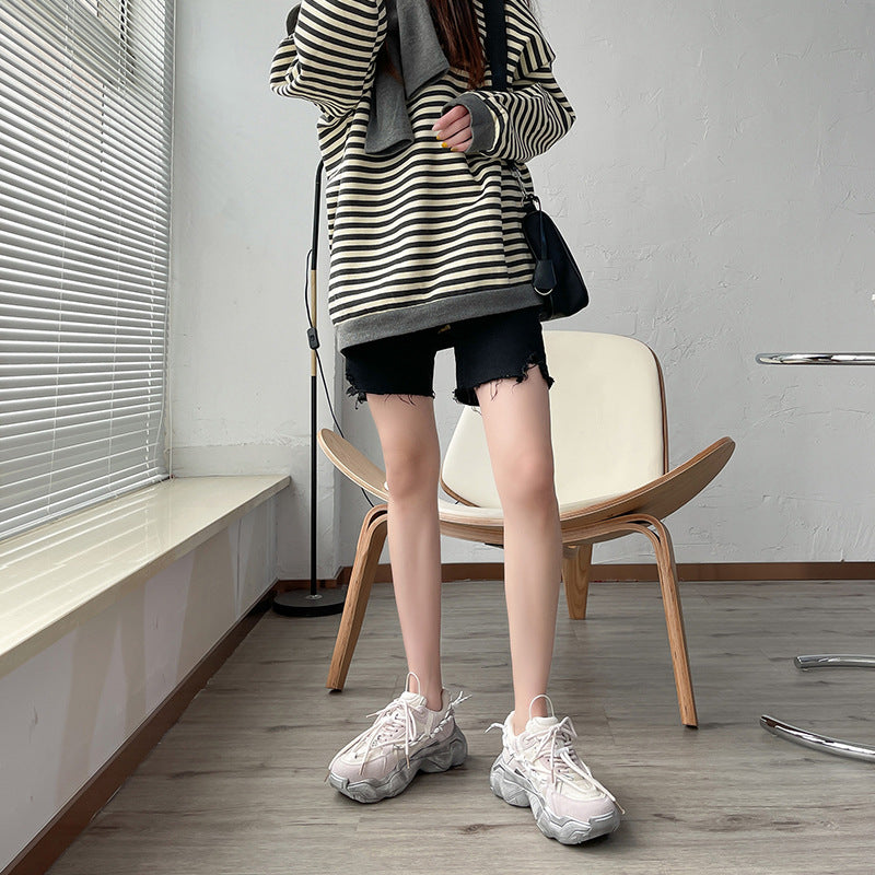 Bas épais Augmentation de la couleur matching Casual Chaussures Mesh Respirant Sports Femmes