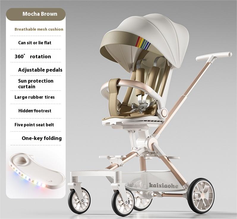 Enfants à quatre roues Bébés Trolley inclinable bidirectionnel pliant léger