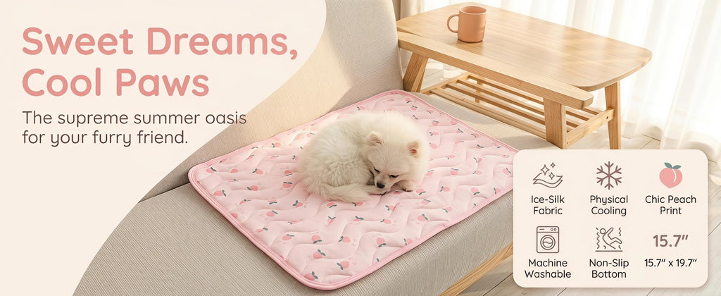 Tapis auto-refroidissant pour chiens et chats Pad de refroidissement pliable d'été avec impression de fruits lavable