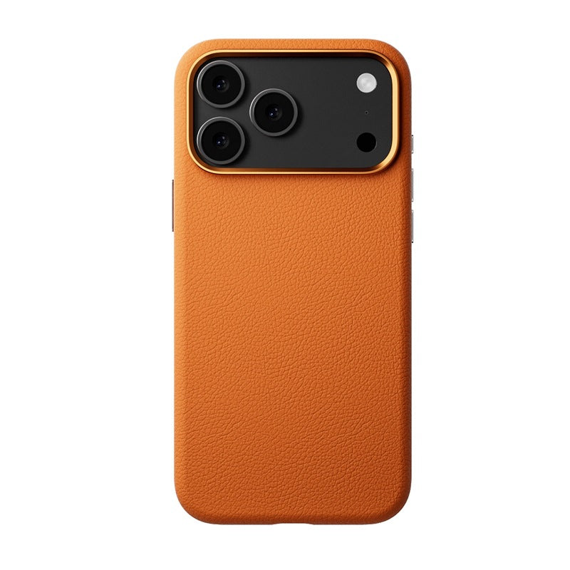 Étui de téléphone magnétique en cuir véritable avec revêtement anti-empreinte