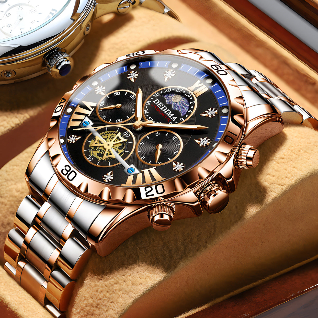 Business Luminous Waterproof Flywheel Montre Quartz