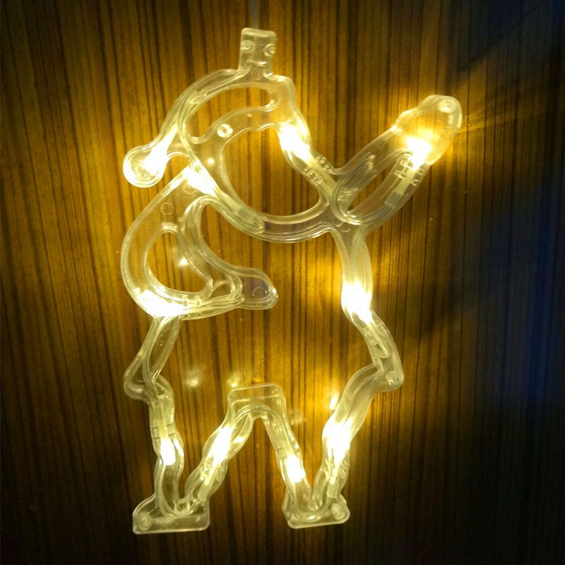 LED Christmas Lights Fawn Bells Pine Tree Stars Moon Shaped Decorative Lights