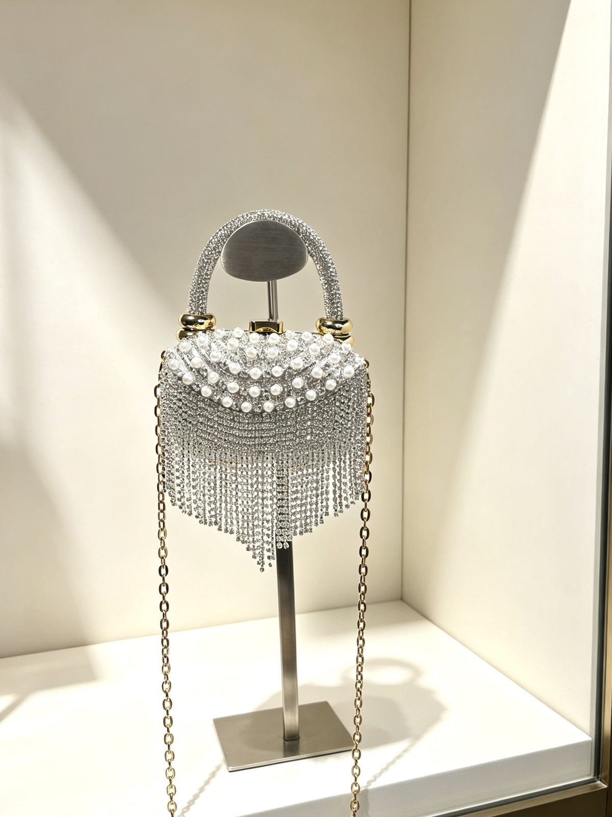 Sac à main pour épaule et sac à dos embrayé du soir Entièrement des femmes incrustées de diamants