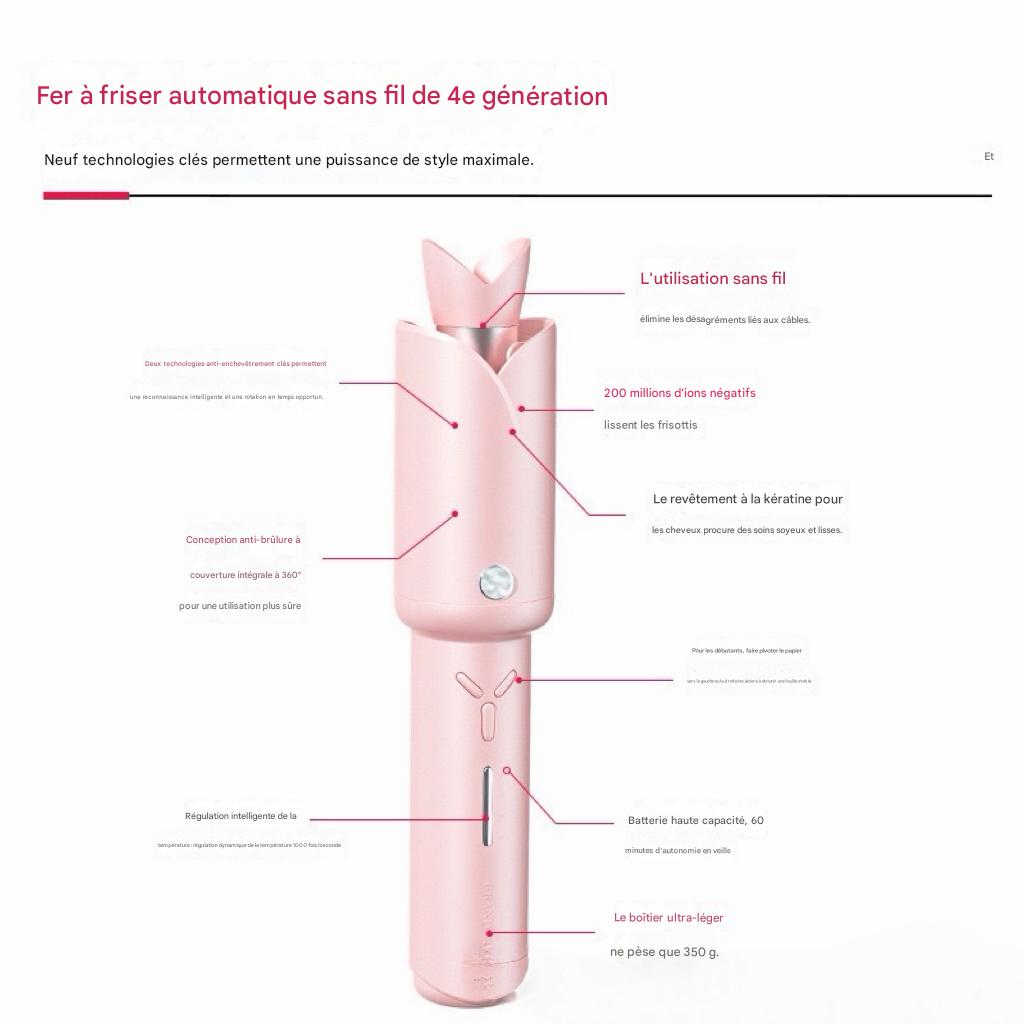 Boucleur Automatique Sans Fil 32 Mm Fer A Boucler Pour Grandes Ondulations Portable Et Ele