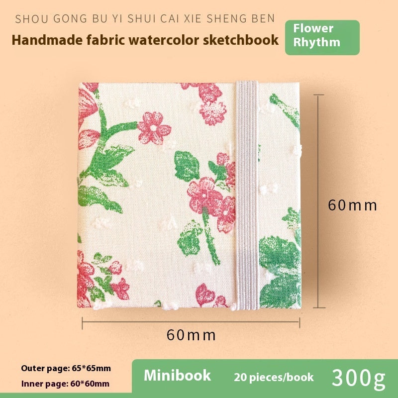Feiluniao Aquarelle Notebook Tissu fait main Mini Portable Caractère Sketch Hand