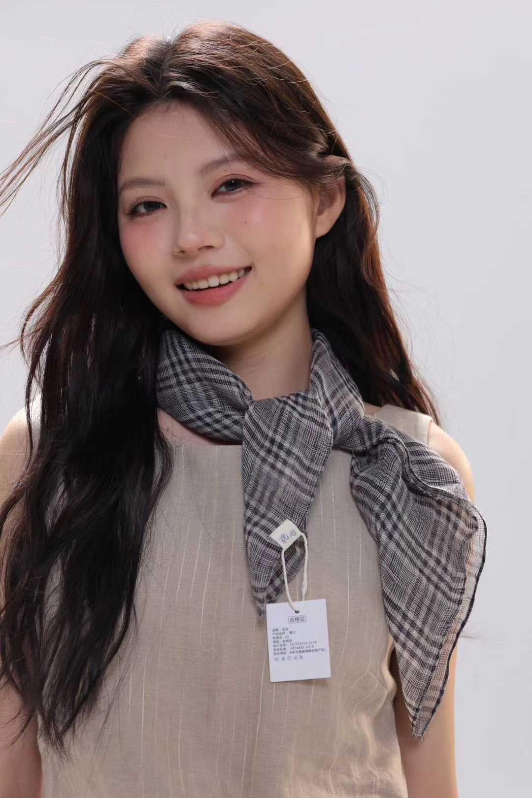 Femmes Retro Plaid Sun-Protective ScarfWaist Scarf