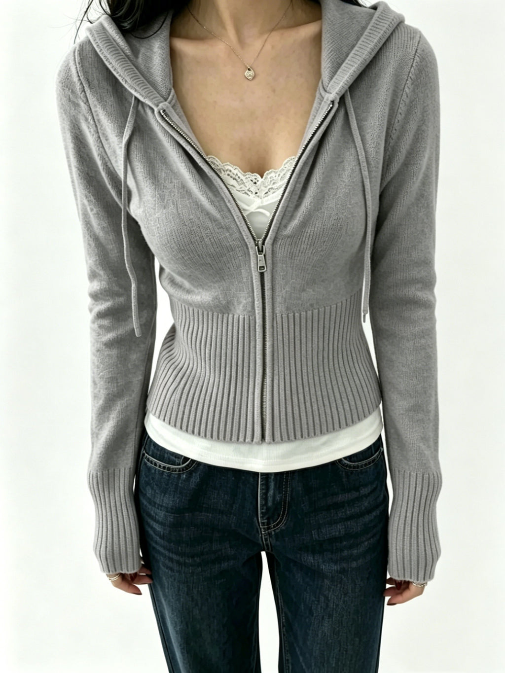 Cardigan à capuche à capuche européen et américain pour femmes