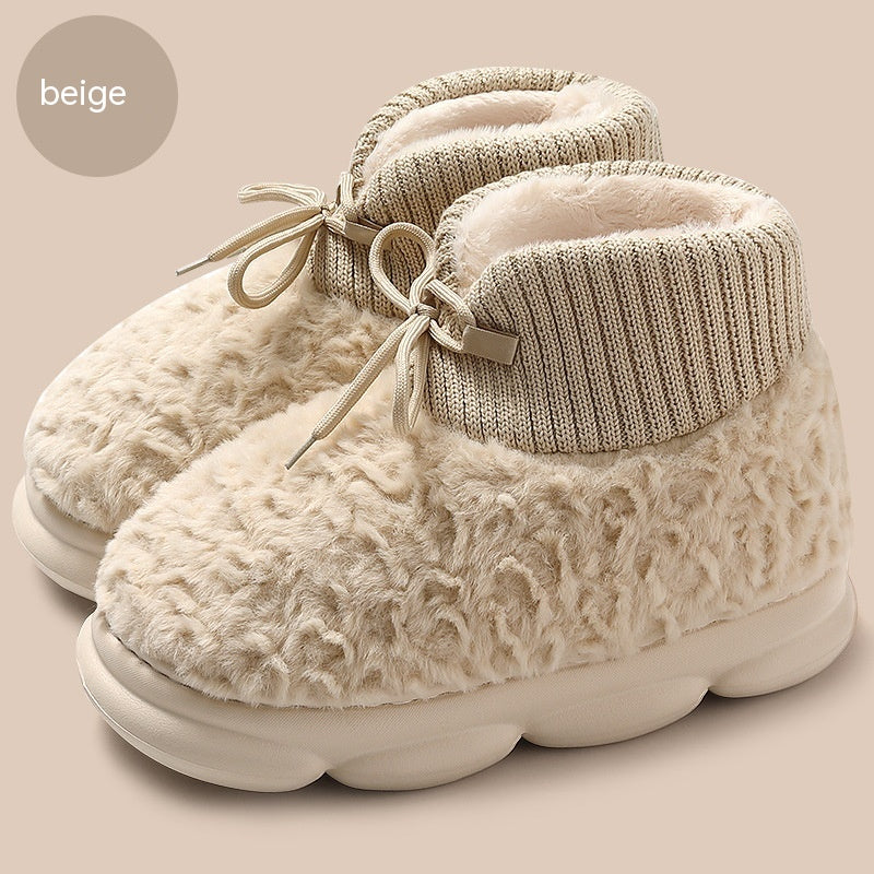 Bottes de neige Outer Wear En peluche coton rembourré Chaussures Poop Feeling Hiver Accueil Non-dérapant