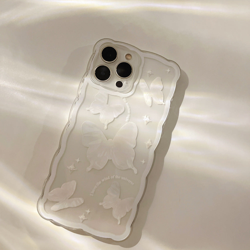 Simple Butterfly moderne affaire téléphonique transparente pour les femmes