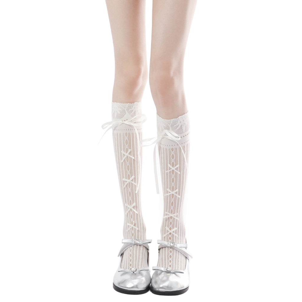 Chaussettes en dentelle de Mesh avec cravates