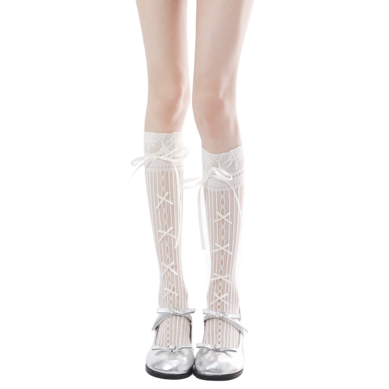 Chaussettes en dentelle de Mesh avec cravates