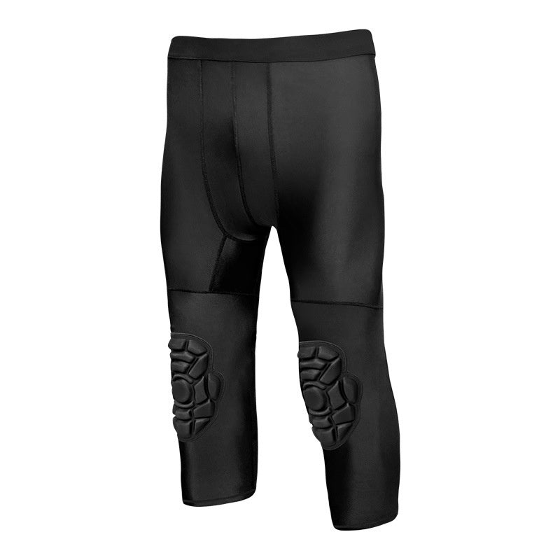 Basketball Tight Cropped Pants Knee Pad Leggings intégrés anti-collision
