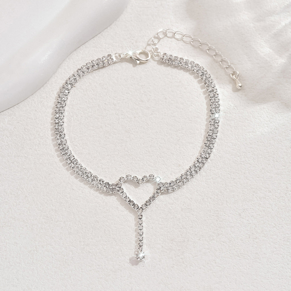 Style Sweet and Simple Strass Bow Tassel Anklet Summer Seaside Beach Vacances Style Fo