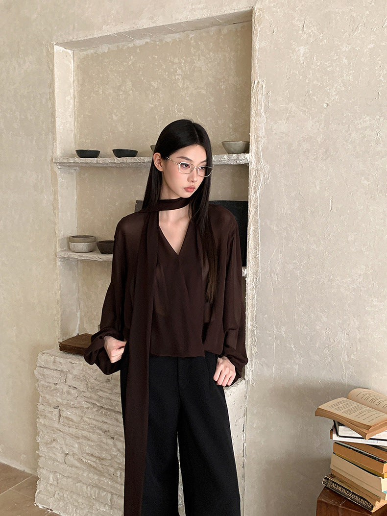 Chiffon Blouse pour femmes Designer inspiré style Niche