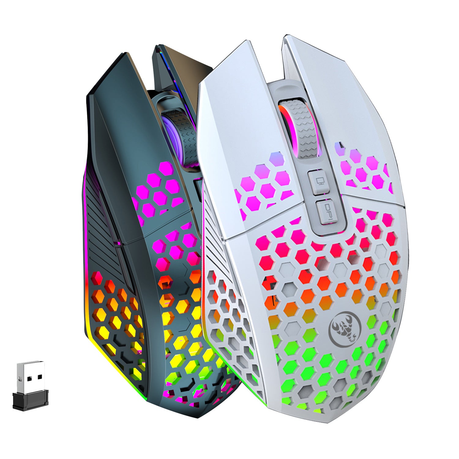 T500 Hole Mouse 24G Souris sans fil rechargeable illuminée
