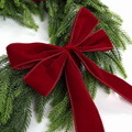 Decor de Noël 6FT Norfolk Pine Garland avec ruban Bows Velvet rouge