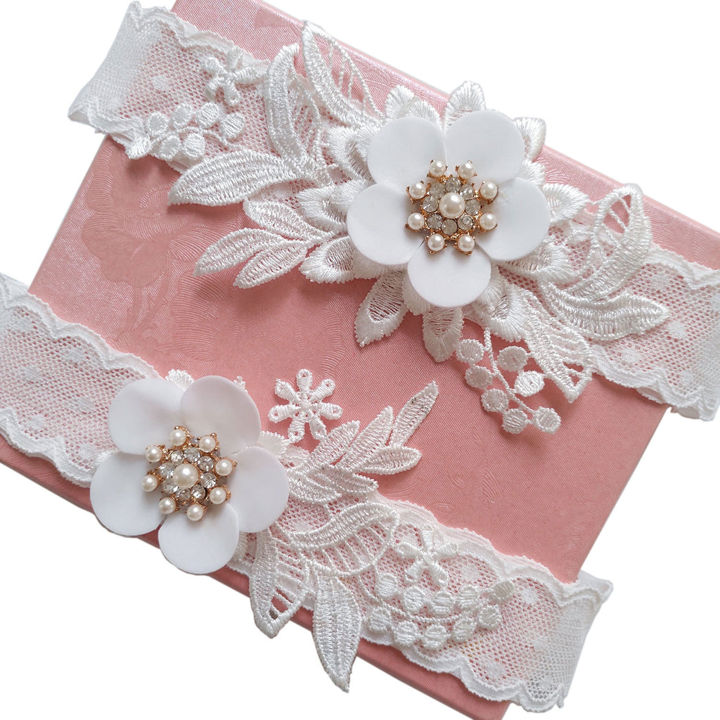 Chaussettes de jambe de fleur de perle