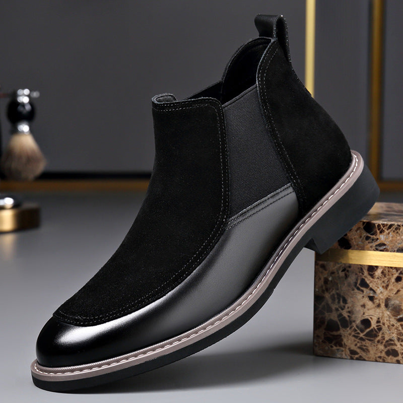 Bottes pour hommes casuales de patchwork chaud doublé de polaire