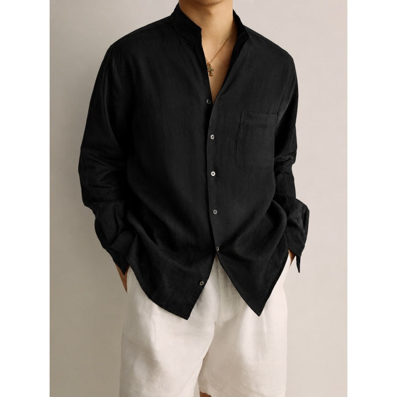 Chemise à manches longues de style rétro homme