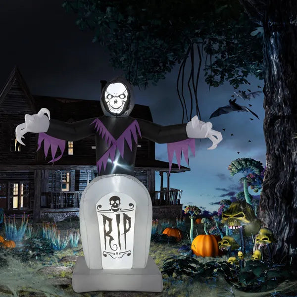 Jardin 8ft 3pcs LED String lumières Grim Reaper et Grave Décoration d'Halloween gonflable